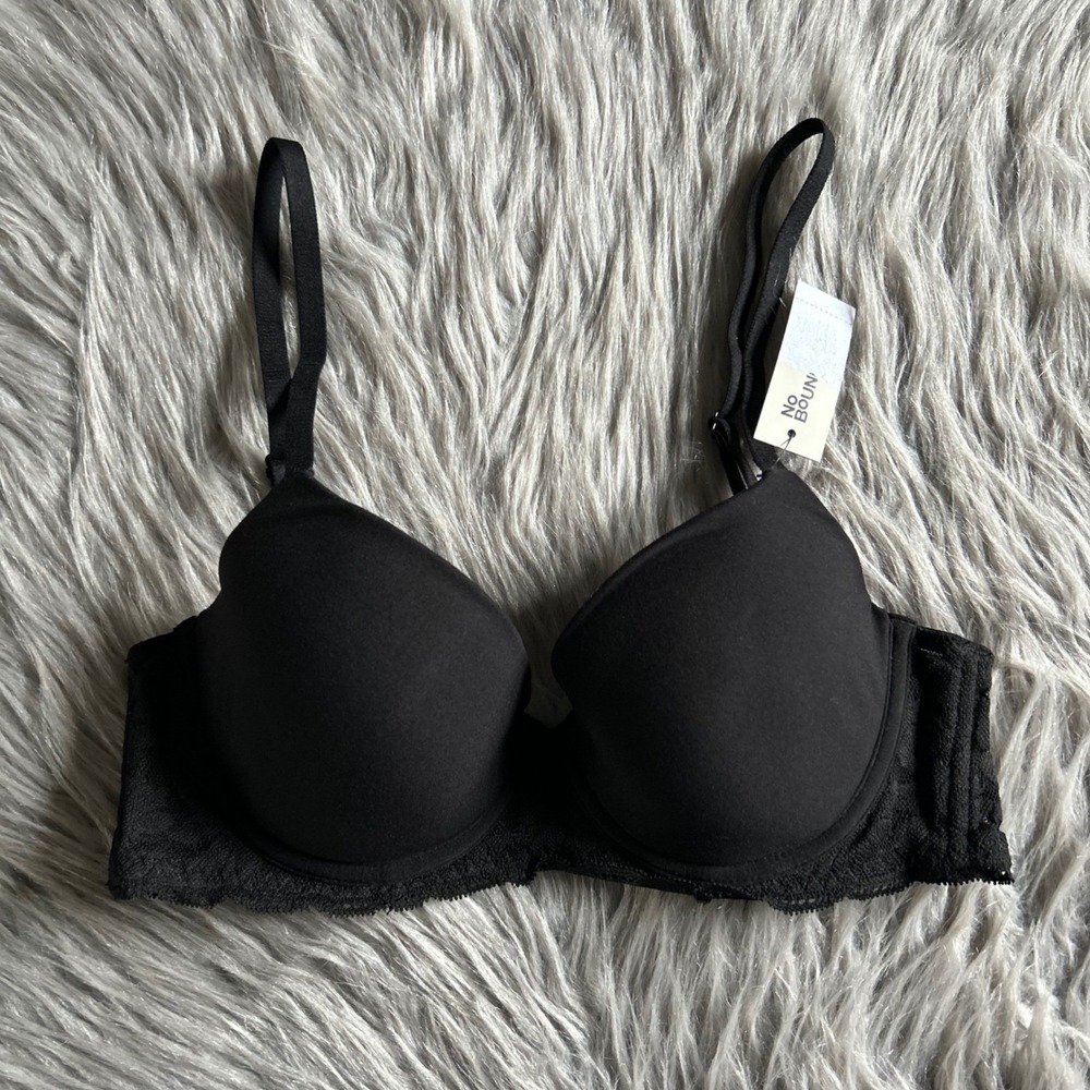 No Boundaries Demi T-Shirt Bra Womens Size 32C Black Underwire Back Closure